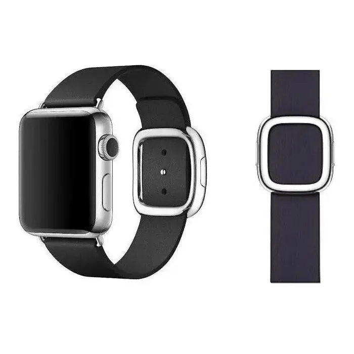 Official Apple Modern Buckle Leather Stainless Steel Buckle Watch Strap 38mm - Large