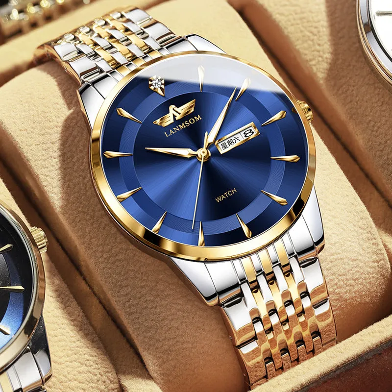 One Piece Dropshipping Watch Automatic Non-Mechanical Watch Diamond Waterproof Double Men