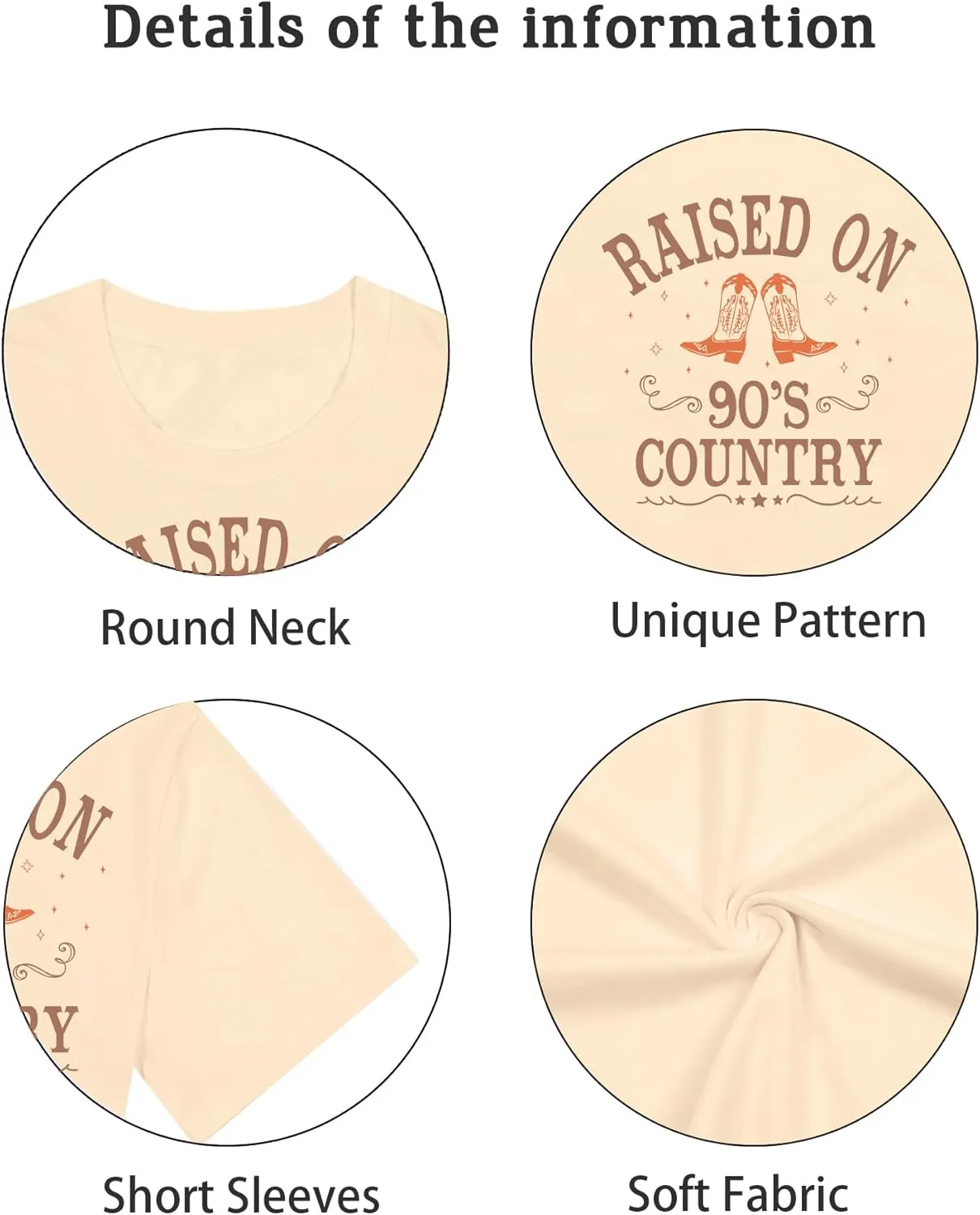 Oversized 90s Country Shirts for Women Raised On 90S Country Shirt Country Music Tshirt Rock Band Vintage Tee Tops