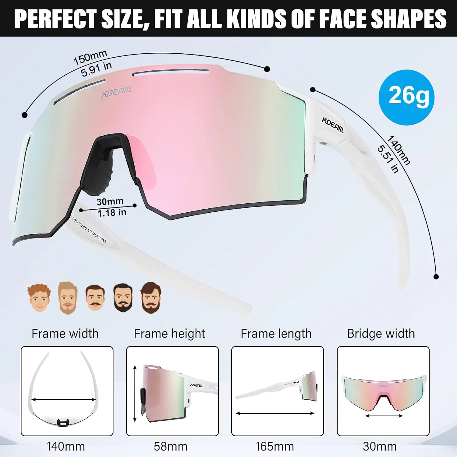 Polarized Sunglasses Women Men Sports Cycling Glasses Sports Eyewear Googles for Running Driving Baseball