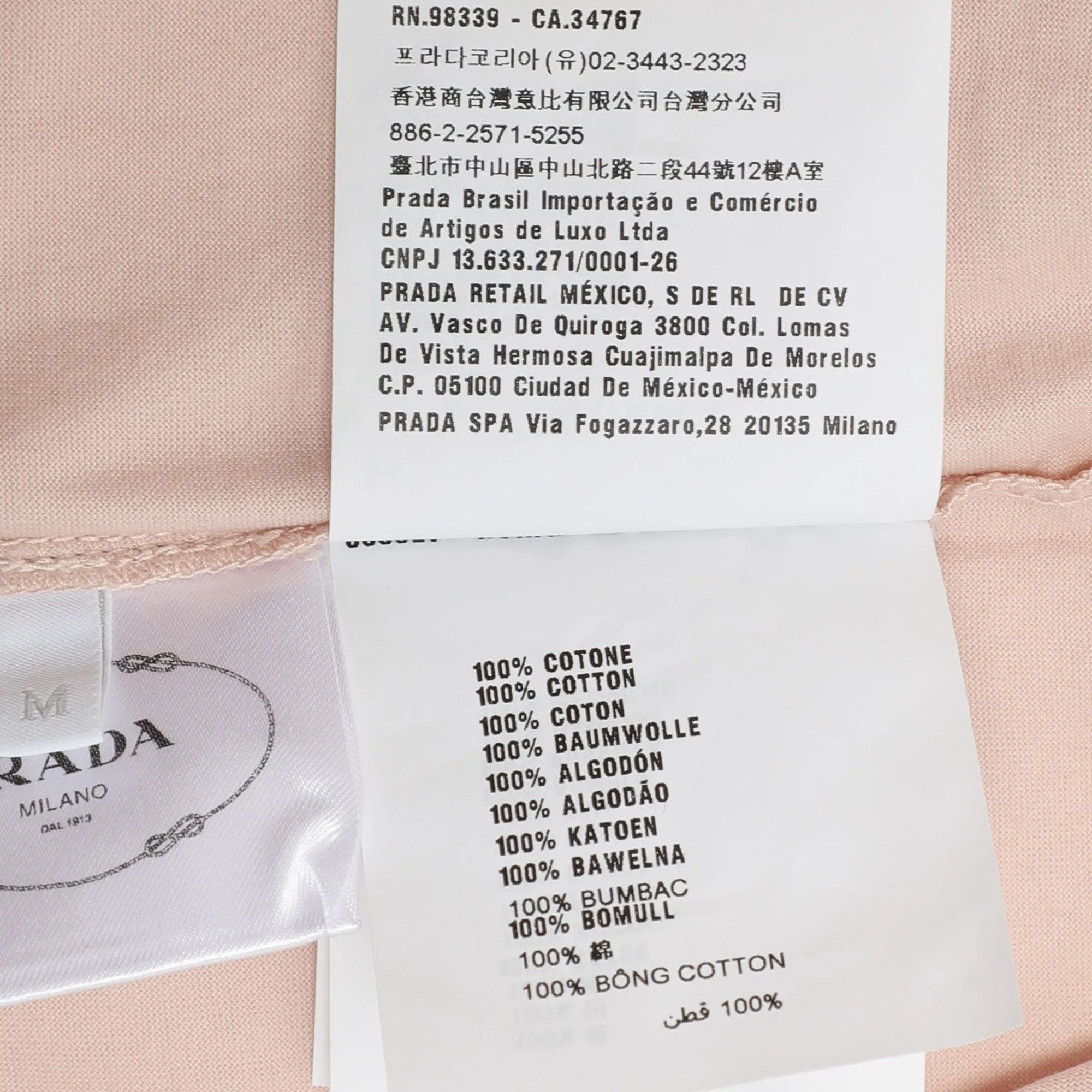 Prada Pink Cotton T-Shirt