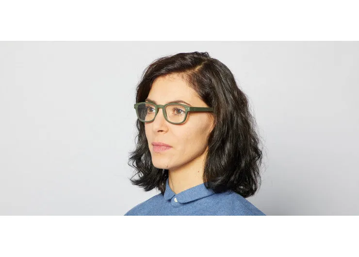 READING GLASSES #B KAKI GREEN