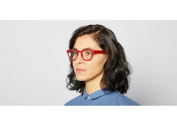 READING GLASSES #C RED CRYSTAL