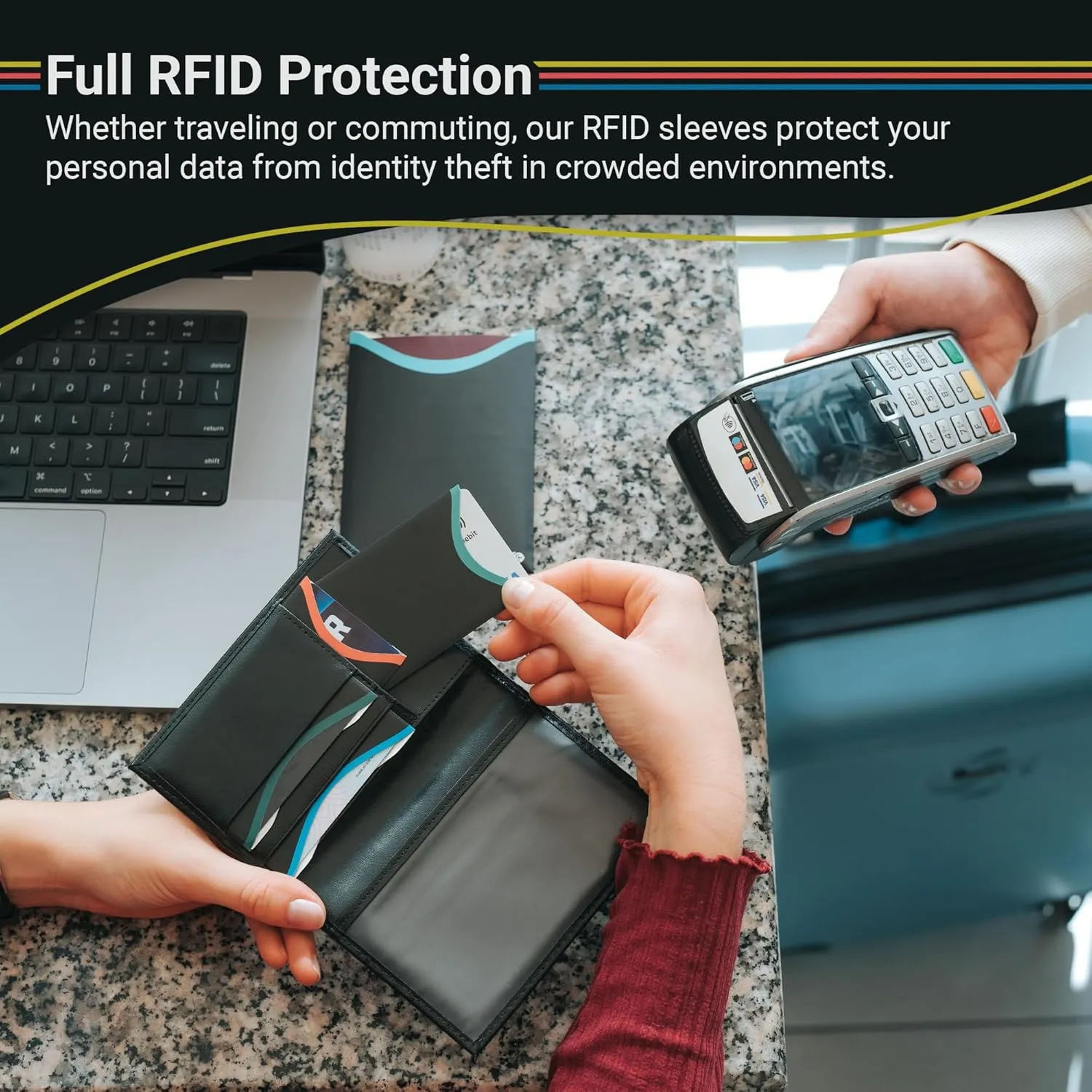 RFID Blocking Credit Card & Passport Sleeves (14 Short Side Credit Card & 4 Passport Protectors)  RFID Blocking Identity Theft Protection, Slim Design  Ideal for Travel and Everyday Use