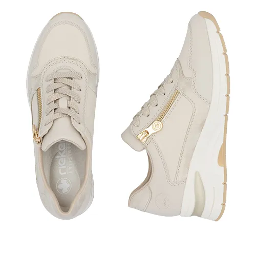 Rieker Ladies Wedge Trainers - N9301-60 - Beige