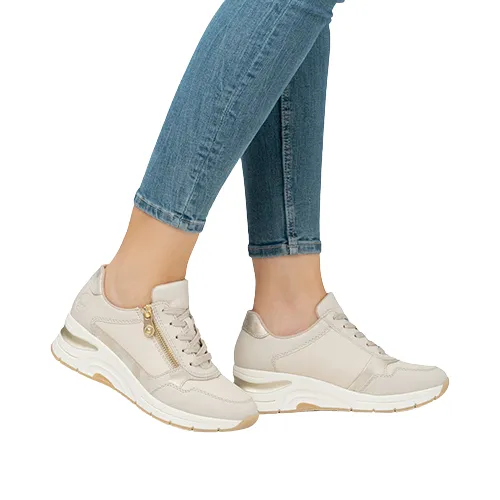 Rieker Ladies Wedge Trainers - N9301-60 - Beige