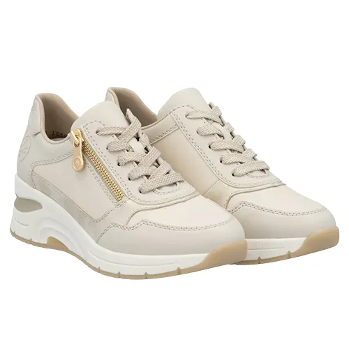 Rieker Ladies Wedge Trainers - N9301-60 - Beige