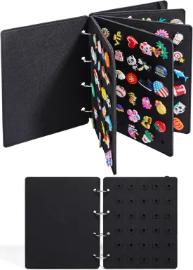 Shoe Charms Organizer - Flip-page Holder for Croc with 120 Holes for Charms Storage and Display