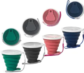 Silicone Collapsible Cups for Camping Travel,Small Portable Backpacking Camping Cup for Outdoor,Reusable Folding Travel Cup,270ml,Graduated(4 Colors)