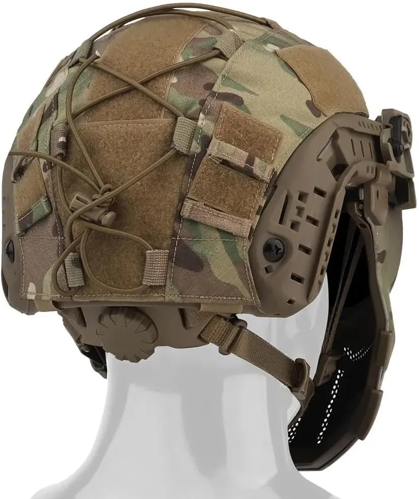 Tactical Fast Helmet Full Face Protection Mask Flip-up Visor Goggle Helmet Cover Airsoft Hunting Gaming