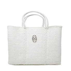 TRAVEL WHITE TOTE WITH CLUTCH