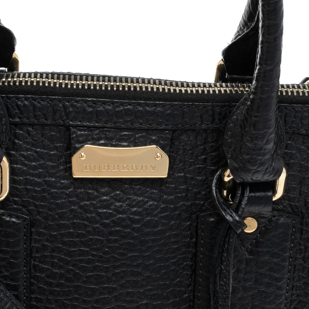 Trendy Inspired Burberry Black Grained Leather Orchard Boston Bag
