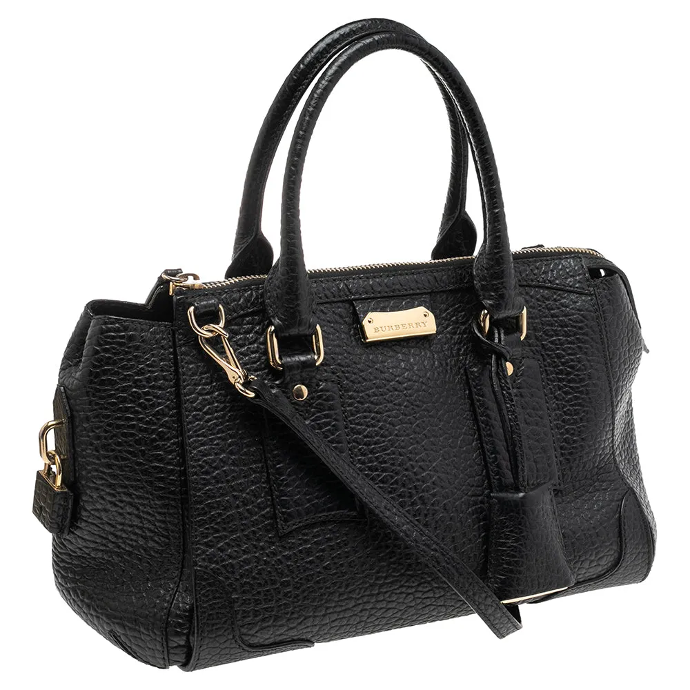 Trendy Inspired Burberry Black Grained Leather Orchard Boston Bag