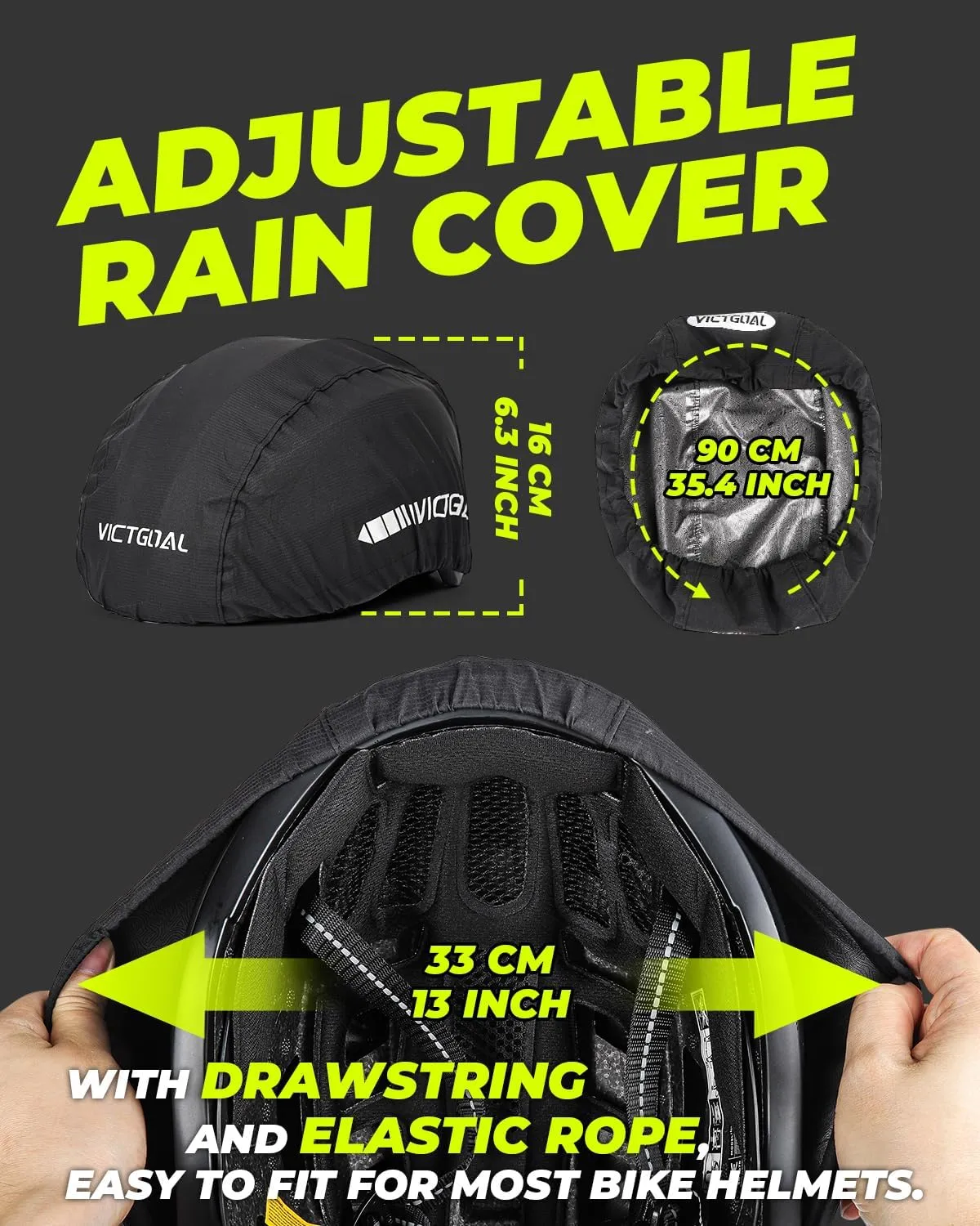 VICTGOAL Bike Helmet Cover with Reflective Stripes Waterproof Windproof Bicycle Helmets Rain Covers for Mountain Road Bike Cycling