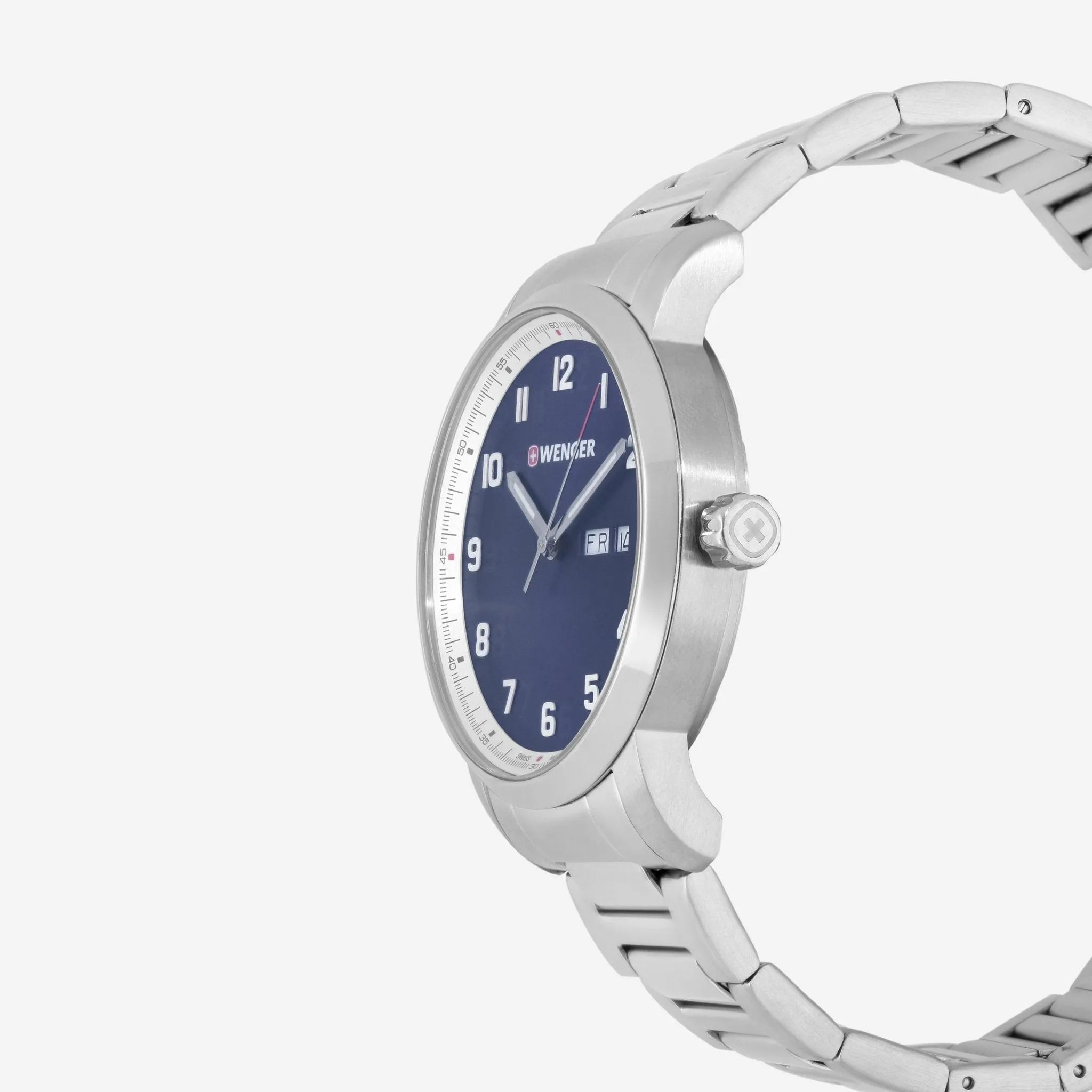 Wenger Swiss Army Attitude Blue Dial Stainless Steel Quartz Men's Watch 01.1541.121
