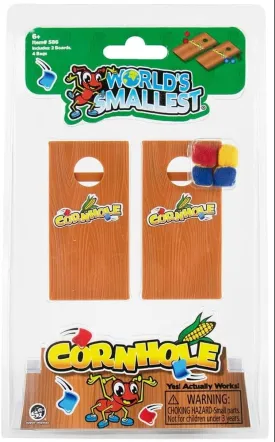 World's Smallest Cornhole, Miniature Game, Travel Game, mini Toy, Recommended for Ages 6 and up.