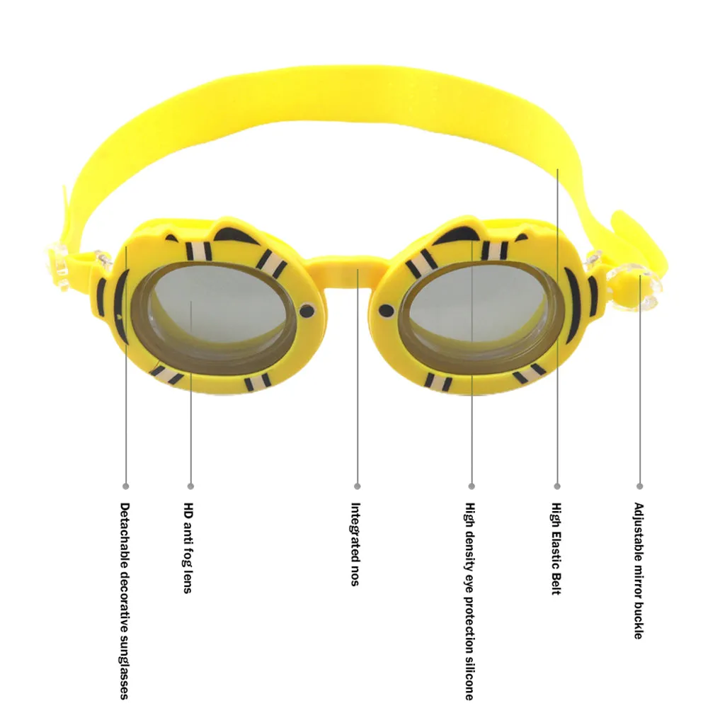 Yellow Fish Dual Glass Frame Sun Protection & Swimming Goggles For Kids, UV Protected And Anti Fog.